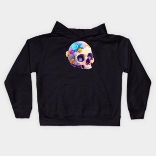 Cute Colorful Floral Skull Halloween Kids Hoodie